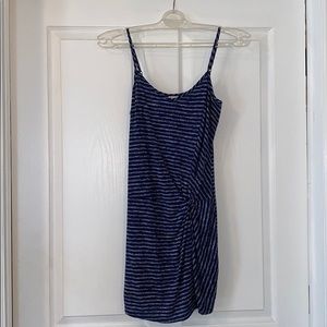 Blue and gray stripped dress